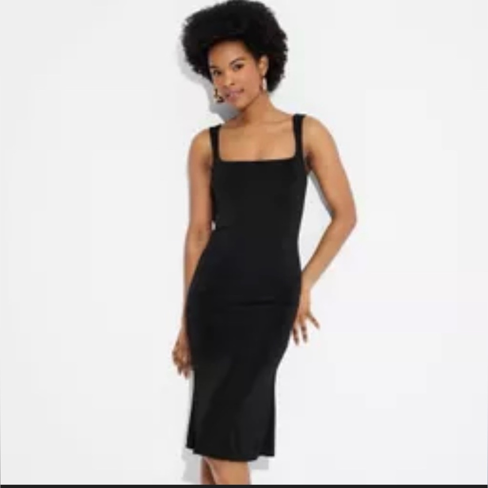 Wild Fable Black bodycon midi dress with square neckline